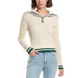 Serenette Womens  Cable Sweater, White